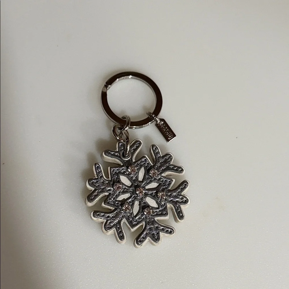 Coach Silver Snowflake Keychain Charm